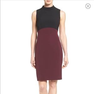Halogen Black and Red Sleeveless Sheath Dress